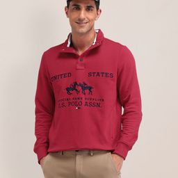 U.S. Polo Assn. Men Brand Logo Printed Shirt Collar Sweatshirt-image-84