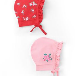 Babyhug 100% Cotton Cap with Knot Pack of 2 Multicolour - Diameter 14 cm-image-26