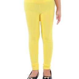 Kids Cave Cotton Jersey Solid Leggings - Yellow-image-77