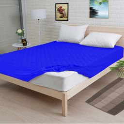 ADBENI HOME Rich Micro Piece Fabric Quilted Mattress Protector,  - Royal Blue-image-99