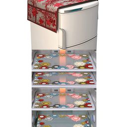 Dakshya Industries Fridge Top Cover and Fridge Mat Combo Set of 5-12