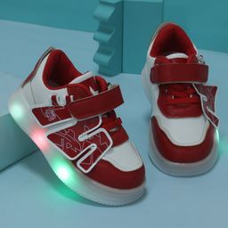 KIDLINGSS Patch Detailed LED Shoes - Red-image-69