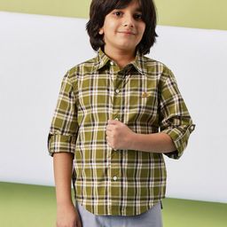 stylobug Stylo Bug Cotton Full Sleeves Checked Shirt - Green-picture-15