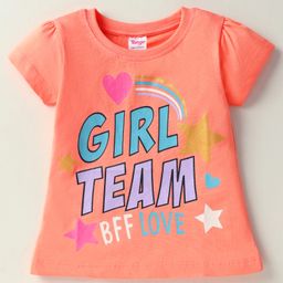Tango Single Jersey Knit Half Sleeves T-Shirt with Text Print - Orange-picture-14