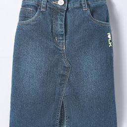 Little Kangaroos Denim Woven Knee Length Washed Skirt-Blue-picture-1