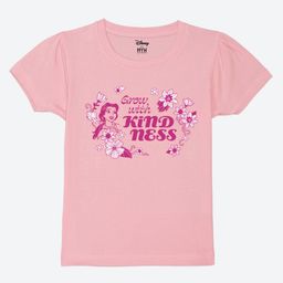 Wear Your Mind Cotton Knit Disney Beauty & the Beast Featuring Half Sleeves Belle Character Printed Tee - Pink-picture-10