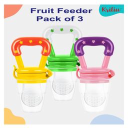 Kritiu Silicone Food Fruit Nibbler Soft Pacifier Feeder For Infant Baby BPA Free-Pack of 3-25