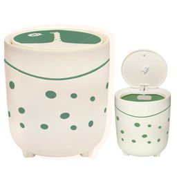 FunBlast Mini Table Dustbin with Swing Top Lid Green White-image-92