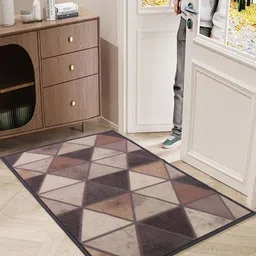 MODEFE Grey Geometric Anti-Skid Nylon Carpet-image-52