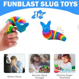 FunBlast Flexible Stretchable Small Fox Slug Fidget ToysPack of 1 Multicolor image 2