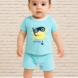 FASHION GRAB Unisex Kids Printed T-shirt with Shorts-image-5