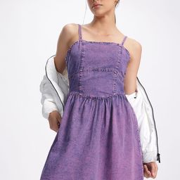 glitchez Effortless Charm Denim Fit & Flare Dress-picture-31