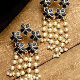Karatcart Blue Dangler Earrings for Women-13