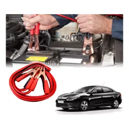 Auto Pearl 2.29 m (7.5 Ft) 500 A Heavy Duty Booster Anti Tangle Battery Jumper Cable for Renault Fluence (Pack of 2)-86