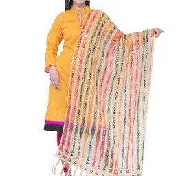 A R SILK DUPATTA HUB Embroidered Organza Dupatta with Thread Work-picture-19