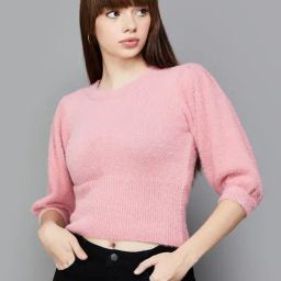 Ginger by Lifestyle Pink Self Pattern Pullover-image-59
