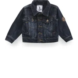 U.S. Polo Assn. Kids Blue Solid Full Sleeves Trucker Jacket-picture-47