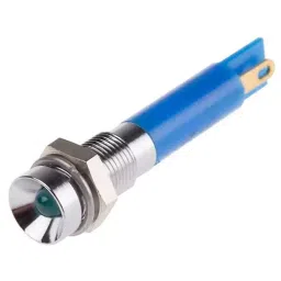 RS PRO Blue Panel Mount Indicator 24V DC, Mounting Hole Size 6 mm, Termination Type Solder Tab, Model No 205044-13