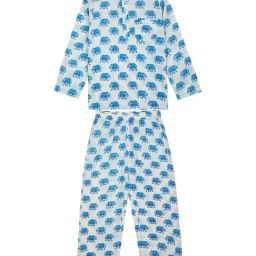 Budding Bees Kids Blue & White Cotton Printed Full Sleeves Shirt Set-picture-3