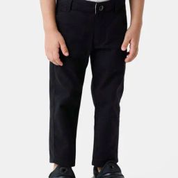 Kate & Oscar Kids Black Cotton Regular Fit Trousers-picture-1