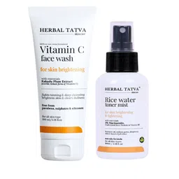 HERBAL TATVA Set Of 2 Vitamin C Face Wash- 100 ml & Rice Water Mist- 100 ml-52
