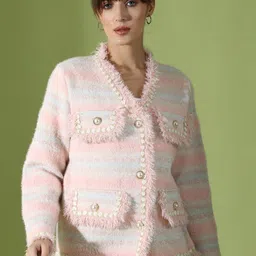 Ziva Fashion Checked Single Breasted Woolen Overcoat-27