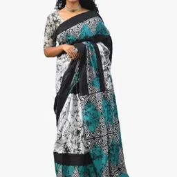 TROPWEAR Blue Pure Cotton Ikat Saree-picture-57