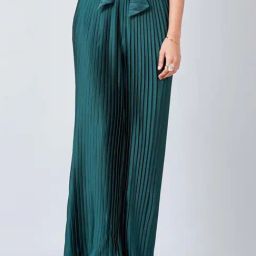 First Resort By Ramola Bachchan Bottle Green Pleated Palazzo-image-69