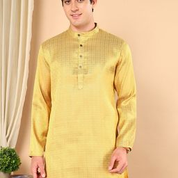TATTVA Ethnic Motifs Woven Design Mandarin Collar Straight Short Kurta-image-43