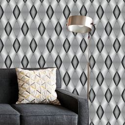 ArtzFolio Printed UV-Resistant Anti-Bacterial Monochrome Diamond Peel & Stick Wallpaper-image-24