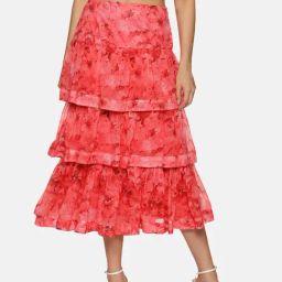 ISU Pink Printed Tiered Skirt-picture-42