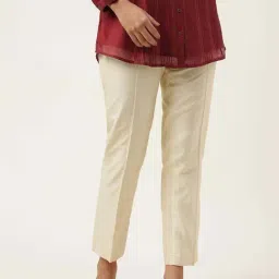 Fabindia Beige Mid Rise Pants-picture-4