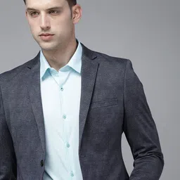 Park Avenue Self Design Regular Fit Single-Breasted Formal Blazer-image-44