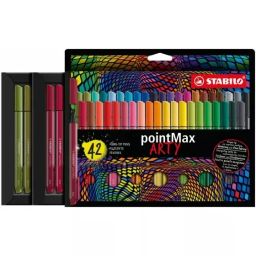 Stabilo POINTMAX ARTY Writing Felt-Tip Pen Set Multicolor for Artists, Students, Hobbyists, 488/42-1-20 (Set of 42)-41