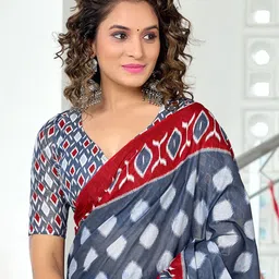 Pandadi Saree Geometric Block Print Sarees image 4