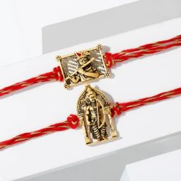 Divine Rustic Rakhis And Sweets Combo image 2