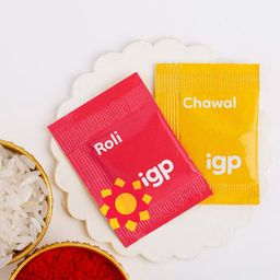 Divine Rustic Rakhis And Sweets Combo image 4