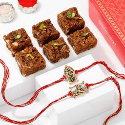 Divine Rustic Rakhis And Sweets Combo-31