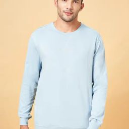 Byford By Pantaloons Light Blue Cotton Slim Fit Sweatshirt-3