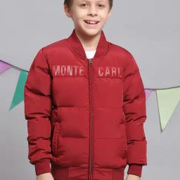 Monte Carlo Kids Red Solid Full Sleeves Jacket-image-56