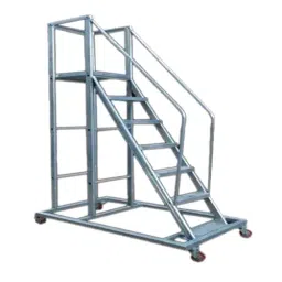 Rushabh 4 Steps Aluminium Trolley Step Ladder (5 ft Height, Load Capacity), 710-6