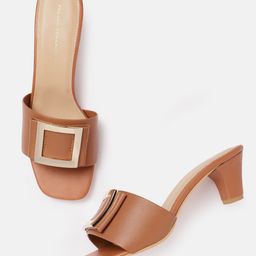 FCUK Metallic Detail Block Heel-21