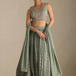 Soch Floral Embroidered Sequinned Ready to Wear Lehenga & Blouse With Dupatta-picture-20