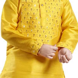 BAESD Boys Regular Sequinned Kurta with Pyjamas image 3