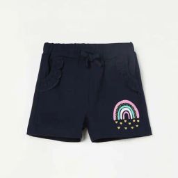 Juniors by Lifestyle Navy Cotton Printed Shorts-image-6