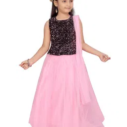 BAESD Girls Embellished Sequinned Ready to Wear Lehenga & Blouse With Dupatta-image-71