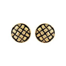 House of Pataudi Men Gold-Plated Textured Cufflinks-17