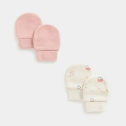 mothercare Girls Pack Of 2 Printed Pure Cotton Mittens-39