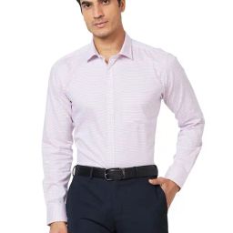 Park Avenue Pink Slim Fit Check Cotton Shirt-image-55