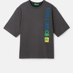 United Colors of Benetton Kids Grey Printed T-Shirt-picture-26